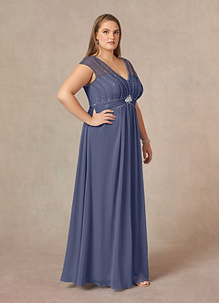 Azazie Star Mother of the Bride Dresses Stormy A-Line V-Neck sequins Chiffon Dress image9