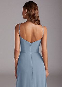 Azazie Marley Bridesmaid Dresses Dusty Blue A-Line Off the Shoulder Chiffon Convertible Dress image11