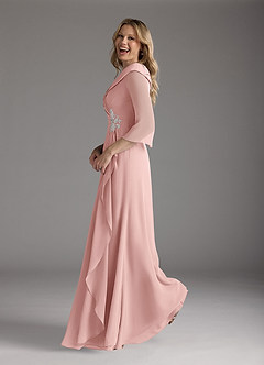 Azazie Jaycee Abiti per la Madre della Sposa Abito A-Line in Chiffon Rosa Cipria image3