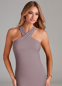 Azazie Doretta Bridesmaid Dresses Dusk Mermaid Pleated Chiffon Dress image5