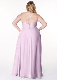 Azazie Naeem Bridesmaid Dresses Frosted Lilac A-Line V-Neck Ruffle Chiffon Dress image8