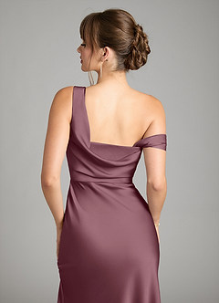 Azazie Madelyn Robes de demoiselle d'honneur Robe Sirène Convertible en Satin extensible Asymétrique Améthyste image7