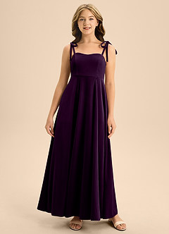 Azazie Rosey Junior Robe Trapèze en velours Encolure en Forme de Cœur Grain De Raisin image3