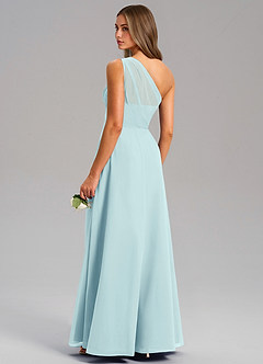 Azazie Phaedra Brautjungfernkleider A-Linie One-Shoulder Chiffon Kleid Seegrün image7