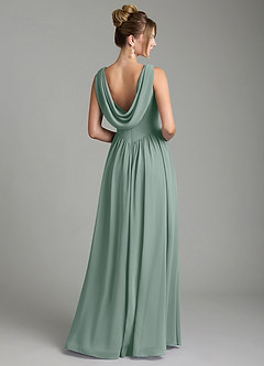 Azazie Novi Bridesmaid Dresses Silver Sage A-Line Pleated Chiffon Dress image5