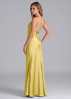 Azazie Seema Bridesmaid Dresses Canary Mermaid Corset Stretch Satin Dress image6