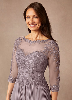 Azazie Corinne Abiti per la Madre della Sposa Abito A-Line in Chiffon Lustrini Dusk image6