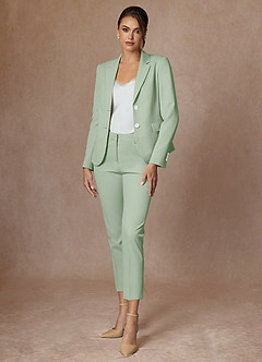 front Whitney Zakurzona Szałwia Kombinezon Ze Spodniami Typu Cropped Ze Stretchem I Strukturą