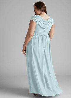 Azazie Organa Bridesmaid Dresses Mist A-Line Pleated Chiffon Dress image10