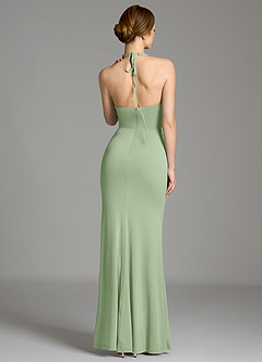 Azazie Gwyneth Robes de demoiselle d'honneur Robe Sirène en Jersey extensible de qualité supérieure Plissée Vert Sauge image6