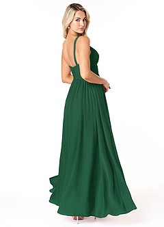 Azazie Chanel Bridesmaid Dresses Dark Green A-Line Pleated Chiffon Dress image5