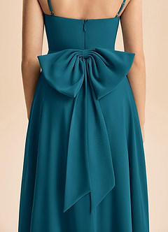 Azazie Bear Junior Ink Blue A-Line Pleated Chiffon Dress image7