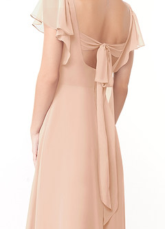 Azazie Syenna Bridesmaid Dresses English Rose A-Line Ruched Chiffon Dress image3