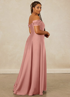 Christian Siriano Bridal for Azazie 1002 Bridesmaid Dresses Rosette A-Line Off the Shoulder Stretch Satin Convertible Dress image15