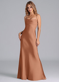 Azazie Seema Bridesmaid Dresses Bronzer Mermaid Corset Stretch Satin Dress image3