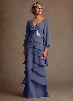 Azazie Arabinda Klänningar till brudens mor Klä Tubklänning i Chiffong Rynkad Stormig image4