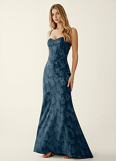 Serapheagn Armada Vestido de fiesta de jacquard con recortes en relieve image3
