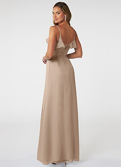 Azazie Natalia Vestidos de madrinha de casamento Vestido Cinza de Chiffon de Linha A image4