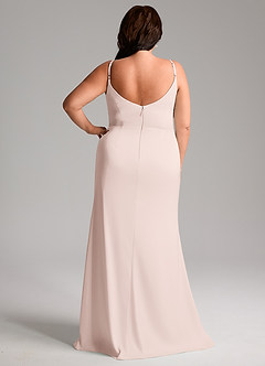 Azazie Deandra Bridesmaid Dresses Blushing Pink Mermaid Pleated Stretch Satin Dress image8