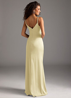 Azazie Deandra Bridesmaid Dresses Lemon Sorbet Mermaid Pleated Stretch Satin Dress image2