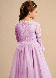 Azazie Lamb Girl Flower Girl Dresses Candy Pink Ball-Gown Lace Dress image6