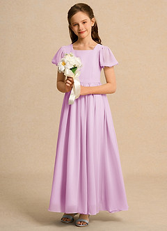 Azazie Joss Flower Girl Dresses Candy Pink A-Line with Sleeves Chiffon Dress image12