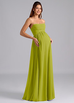 Azazie Saige Abiti da damigella d'onore premaman Abito A-Line Plissettato Chiffon Floor-Length image8