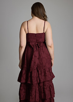 Azazie Nathalia Vestidos para Prova em Casa Vestido Cabernet de Esgotamento Floral de Linha A com Laço image16