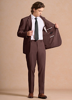front James Espresso Structured Stretch Suit