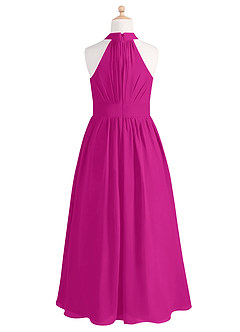 Azazie Iman Junior A-Linie Plissee Chiffon Kleid Fuchsia image6