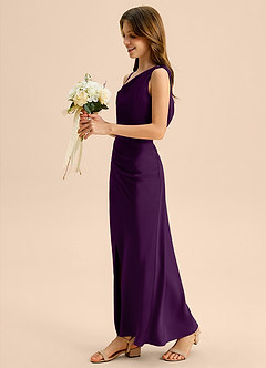 Azazie Madelyn Junior Klä av Tubklänning i Stretch Satin Av axeln image3