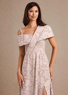 Azazie Milton vestidos de madre de la novia Vestido de Rosa Rubor de Devorado Floral de Corte En A con Plisado image7