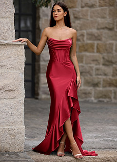 Siren Wine Mermaid Prom Dress image4