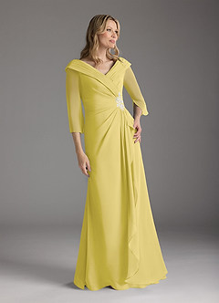 Azazie Jaycee Abiti per la Madre della Sposa Abito A-Line in Chiffon Canarino image1