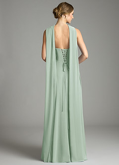 Azazie Ayla Abiti da Damigella Abito A-Line in Chiffon Scollo a Cuore Agave image9