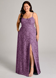 Azazie Moira Brautjungfernkleider A-Linie Seitliche Cut-Outs Blumen-Burnout Kleid Blauregen image10