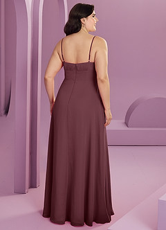 Barbie ♥ Azazie Bridesmaid Dresses Sangria A-Line with Pockets Chiffon Dress image8