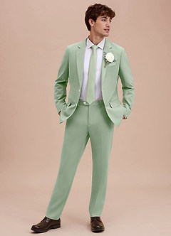 front Ethan Dusty Sage Refined Weave Suit Jacket