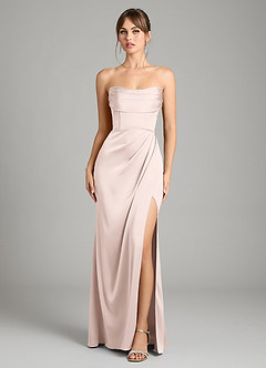 Azazie Johana Bridesmaid Dresses Blushing Pink Mermaid Off the Shoulder Stretch Satin Convertible Dress image9