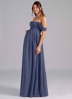 Azazie Saige Maternity Bridesmaid Dresses A-Line Pleated Chiffon Floor-Length Dress image5