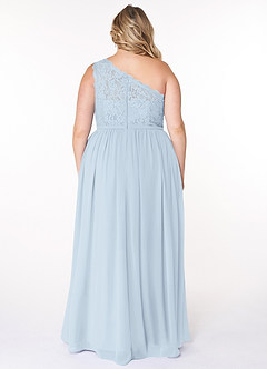 Azazie Demi Bridesmaid Dresses A-Line One Shoulder Chiffon Floor-Length Dress image8