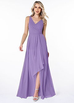Azazie Calvi Abiti da Damigella Abito A-Line in Chiffon Increspato Tahiti image1