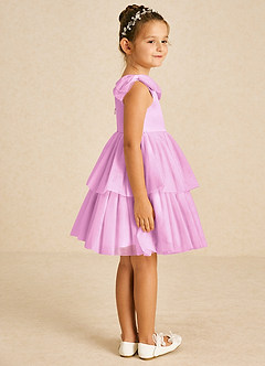 Azazie Vanellope Flower Girl Dresses Candy Pink A-Line Bow Tulle Dress image4