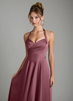 Azazie Tenaya Bridesmaid Dresses Desert Rose A-Line Sweetheart Neckline Stretch Satin Dress image3