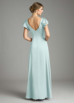 Azazie Omari Bridesmaid Dresses Mist A-Line Stretch Satin Dress image2
