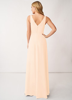 Azazie Nala Bridesmaid Dresses Pearl Pink A-Line Pleated Chiffon Dress image5