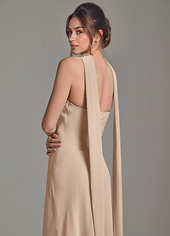 Azazie Ilana Bridesmaid Dresses Taupe A-Line Strapless Chiffon Dress image6