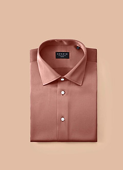 front Julian Rosette Stretch Satin Dress Shirt