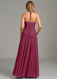 Azazie Vashti Bridesmaid Dresses Mulberry A-Line Chiffon Dress image2