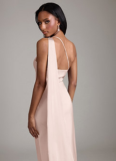 Azazie Galinda Suknie dla druhen Syrena Jedno ramię Satyna elastyczna Do ziemi Sukienka image2